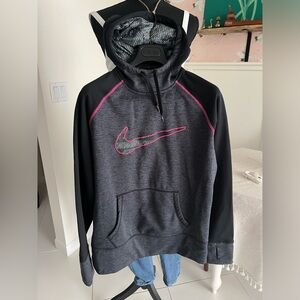 Nike Therma Fit Hooded Pullover Sweatshirt  Size Large Thumbhole Pocket Fleece